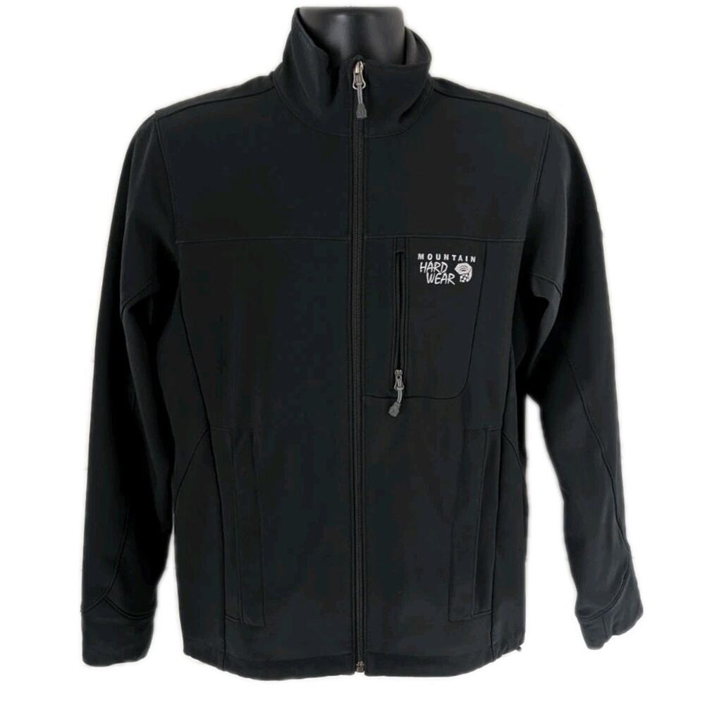 Mountain Hardwear Synchro Softshell Jacket Men’s S Black OM4469 Full Zip Fleece